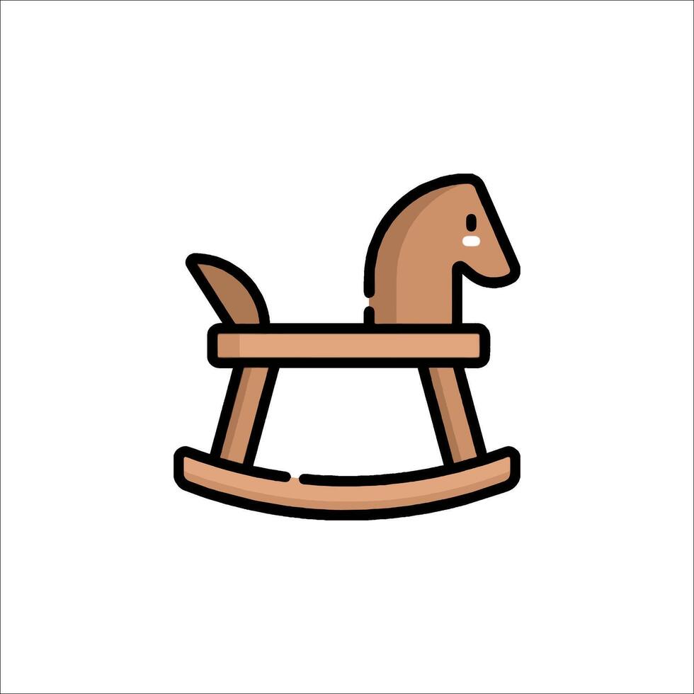 A rocking horse icon on a white background vector