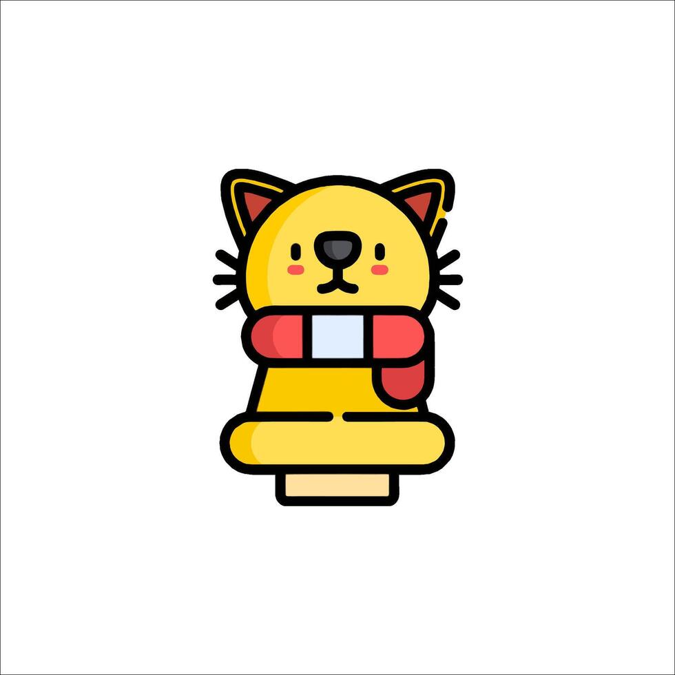 A cat wearing a scarf and hat vector