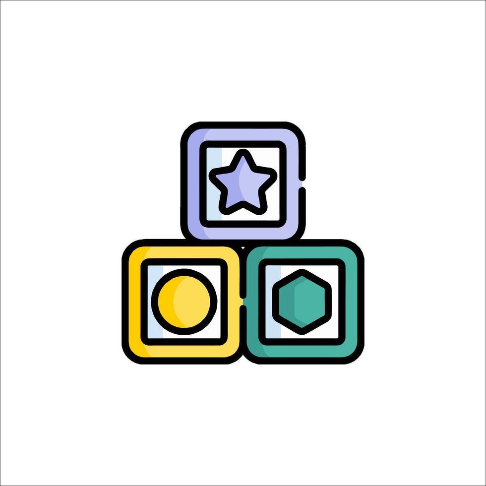 A colorful cube icon with a star on top vector