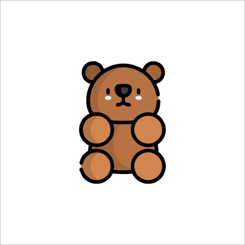 A brown teddy bear with a sad face vector