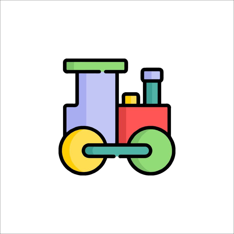 A colorful train icon on a white background vector