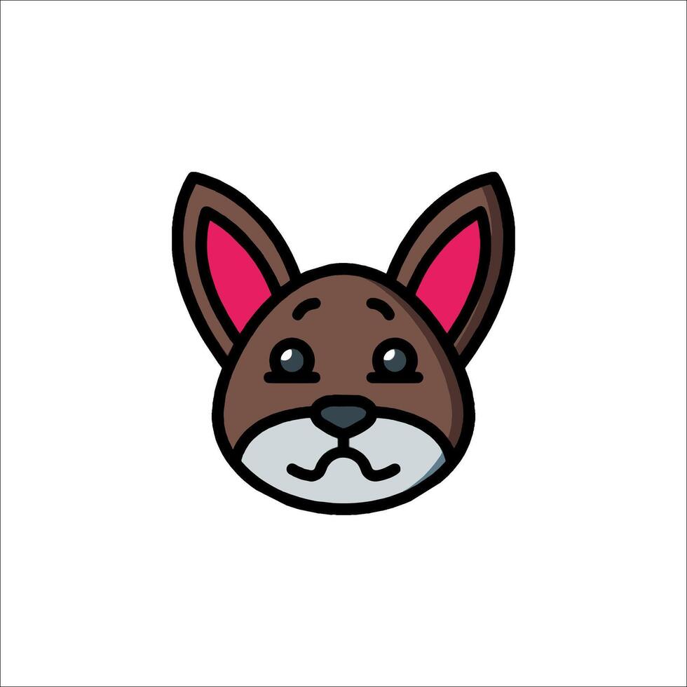 A cartoon dog with pink ears and a white background vector