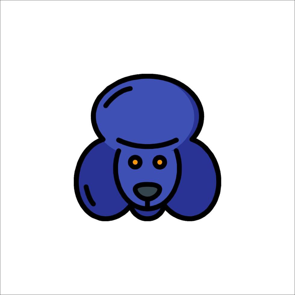 A blue poodle dog icon on a white background vector