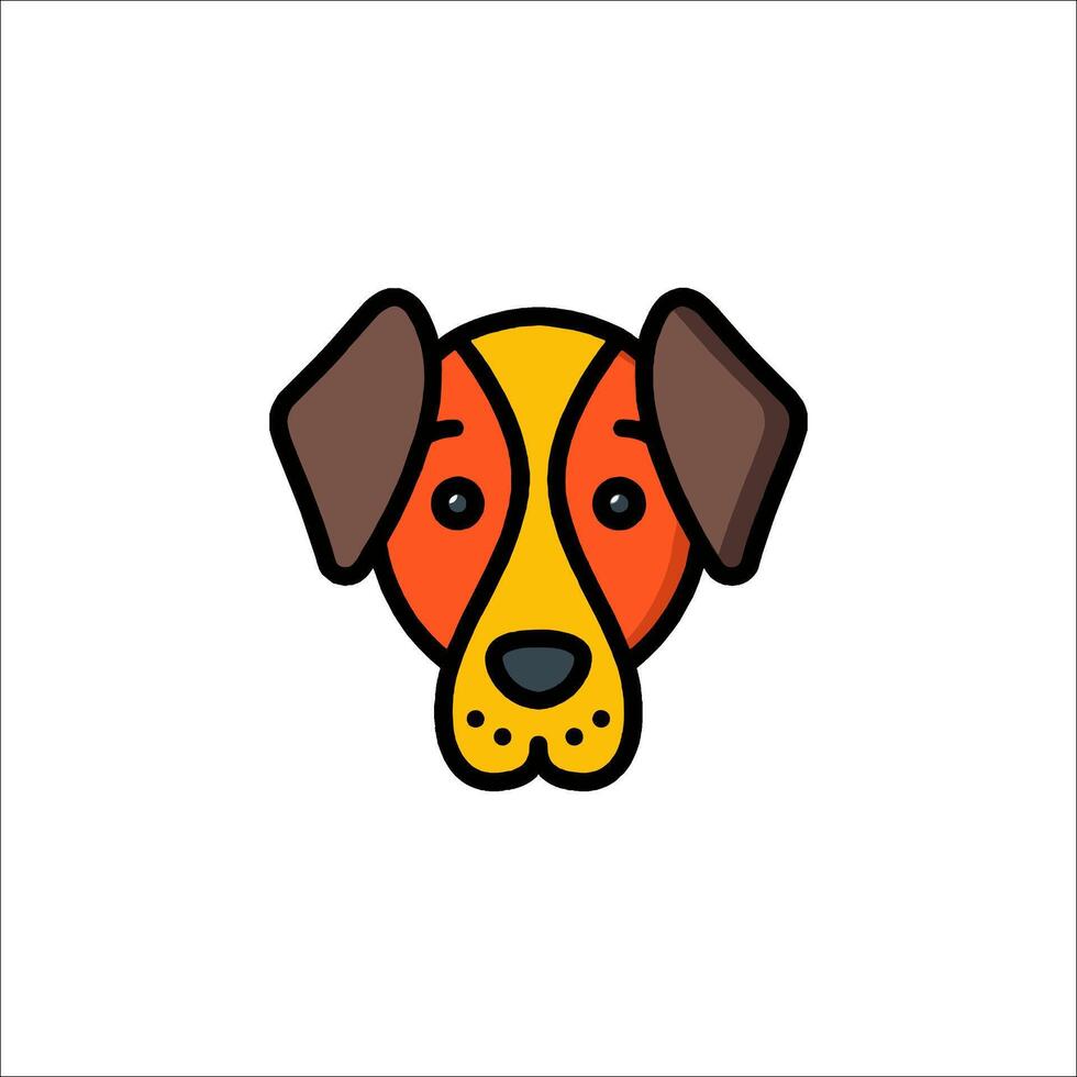 Dog head icon in cartoon style vector