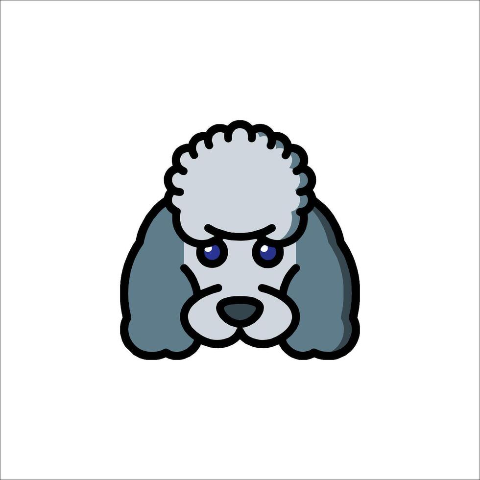 A cartoon poodle dog with blue eyes vector