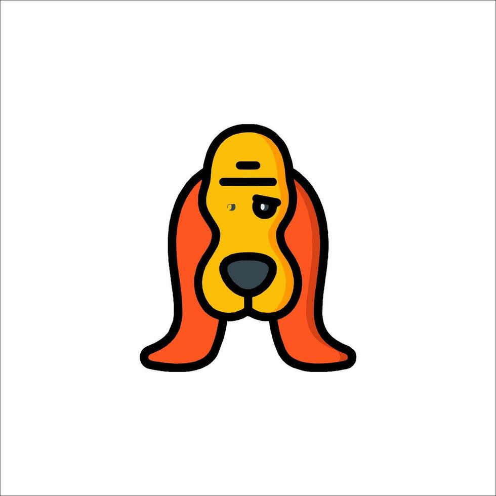 A cartoon dog with a long nose and orange hair vector