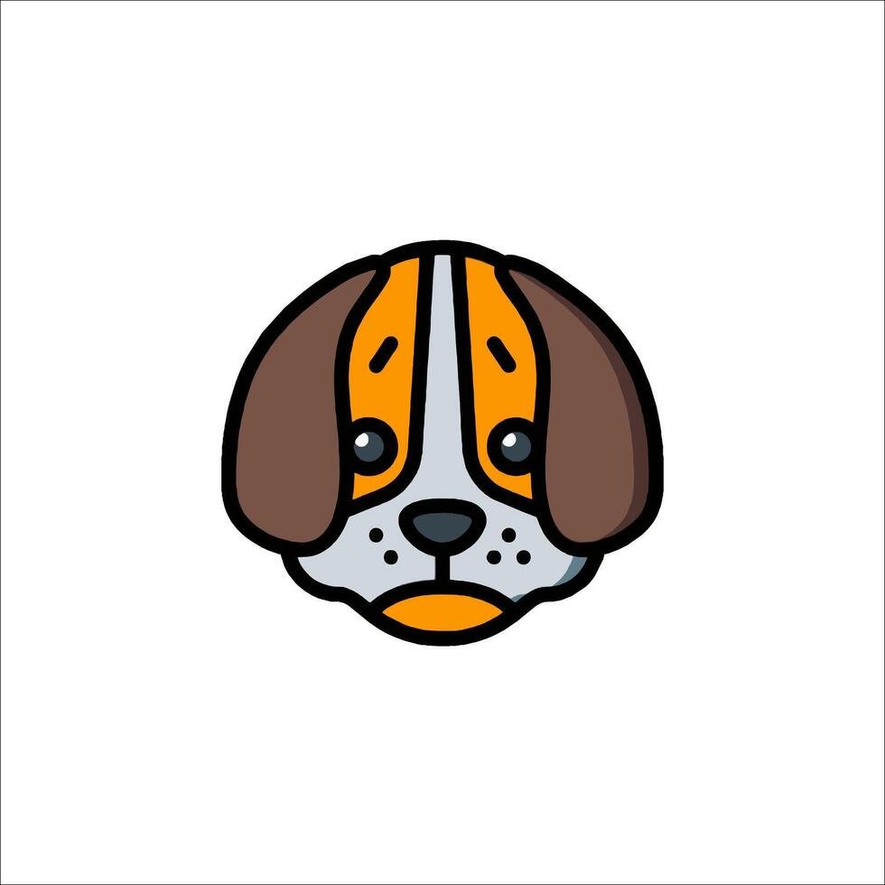 A cartoon dog head with a white background vector