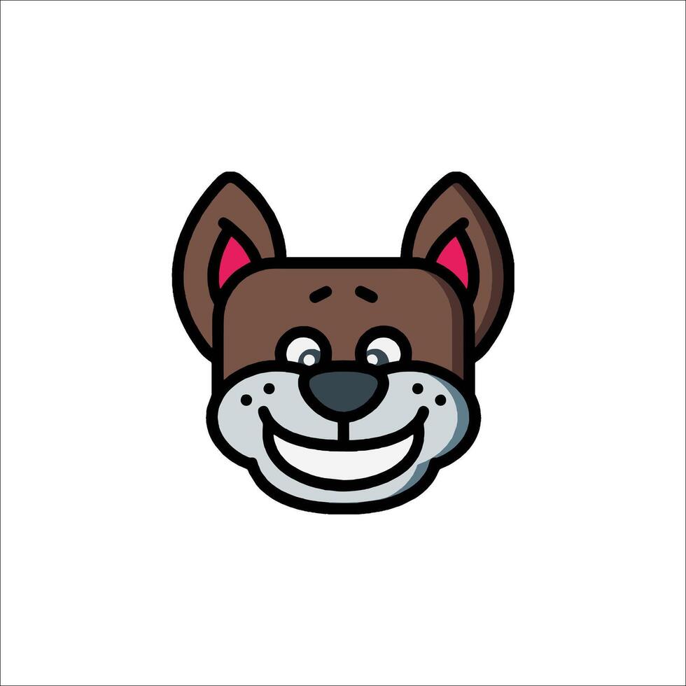 A cartoon dog head with a smile on its face vector