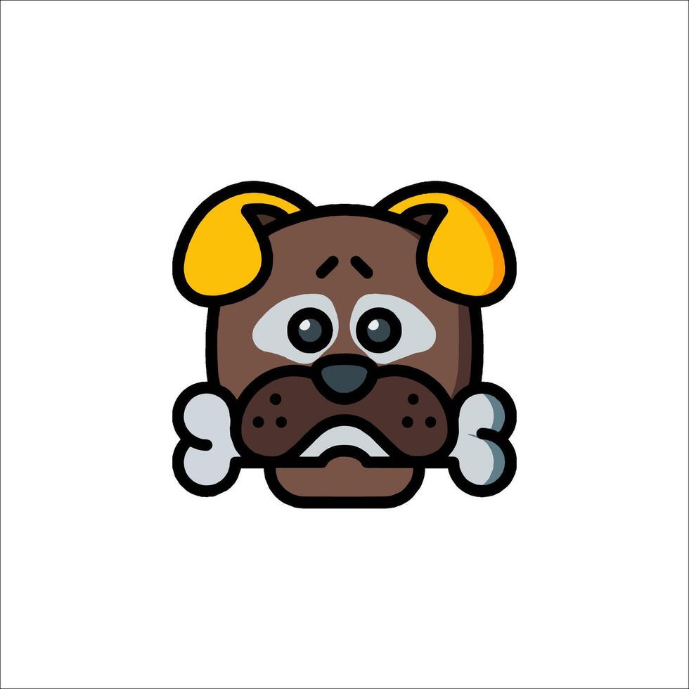 Dog with bone in its mouth icon vector