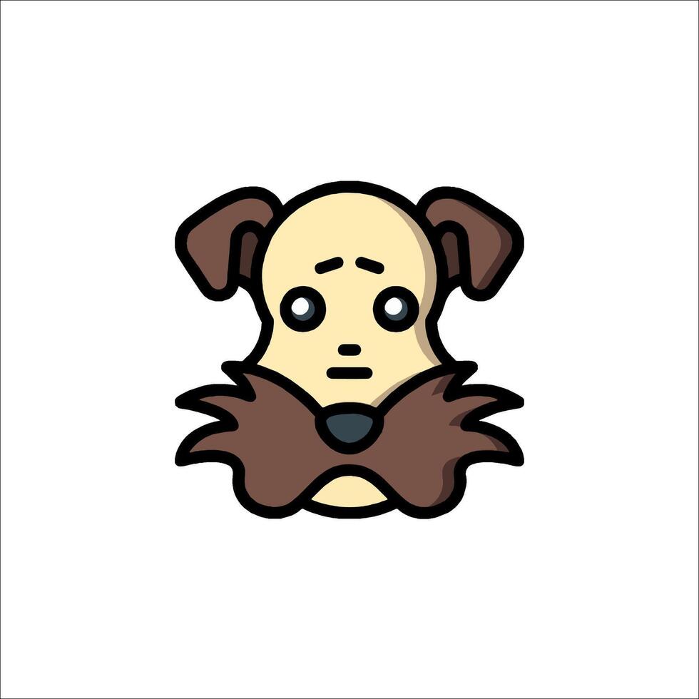 A cartoon dog with a mustache and a mustache vector