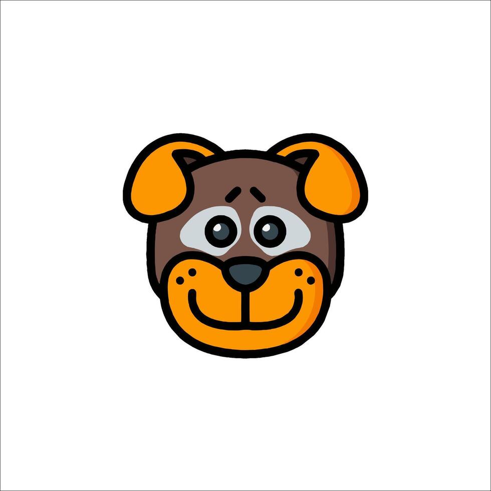 A cartoon dog head with a smile on its face vector