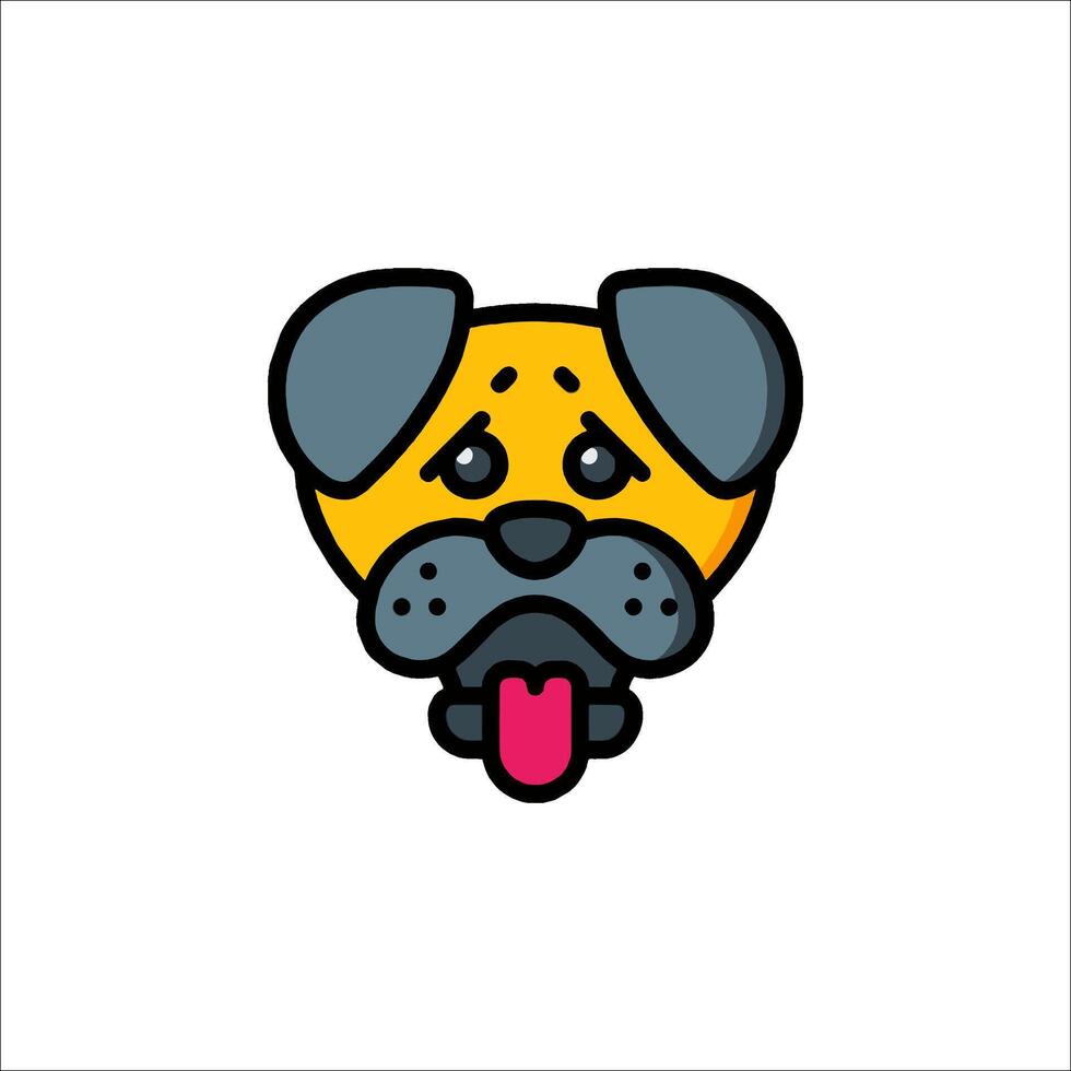 Dog head icon with tongue out on white background vector