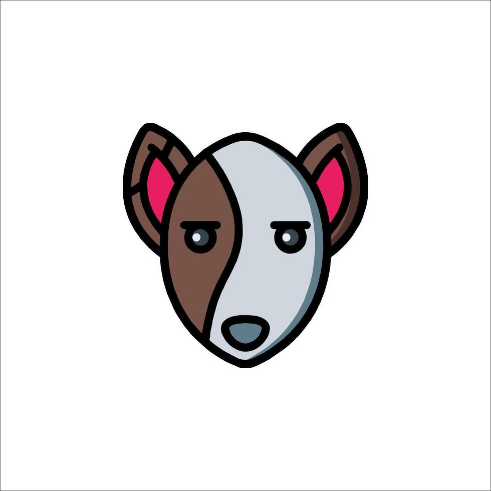 A dog head with a pink nose and white ears vector