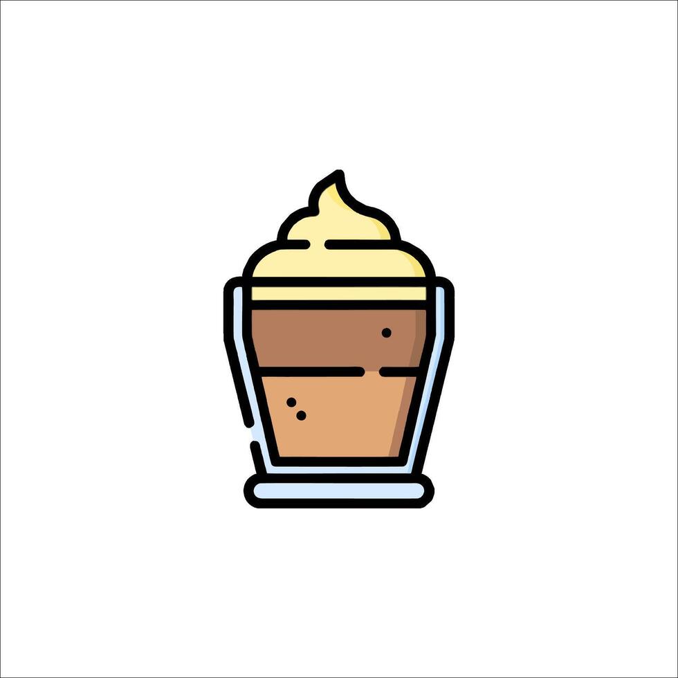A cup of coffee with whipped cream on top vector