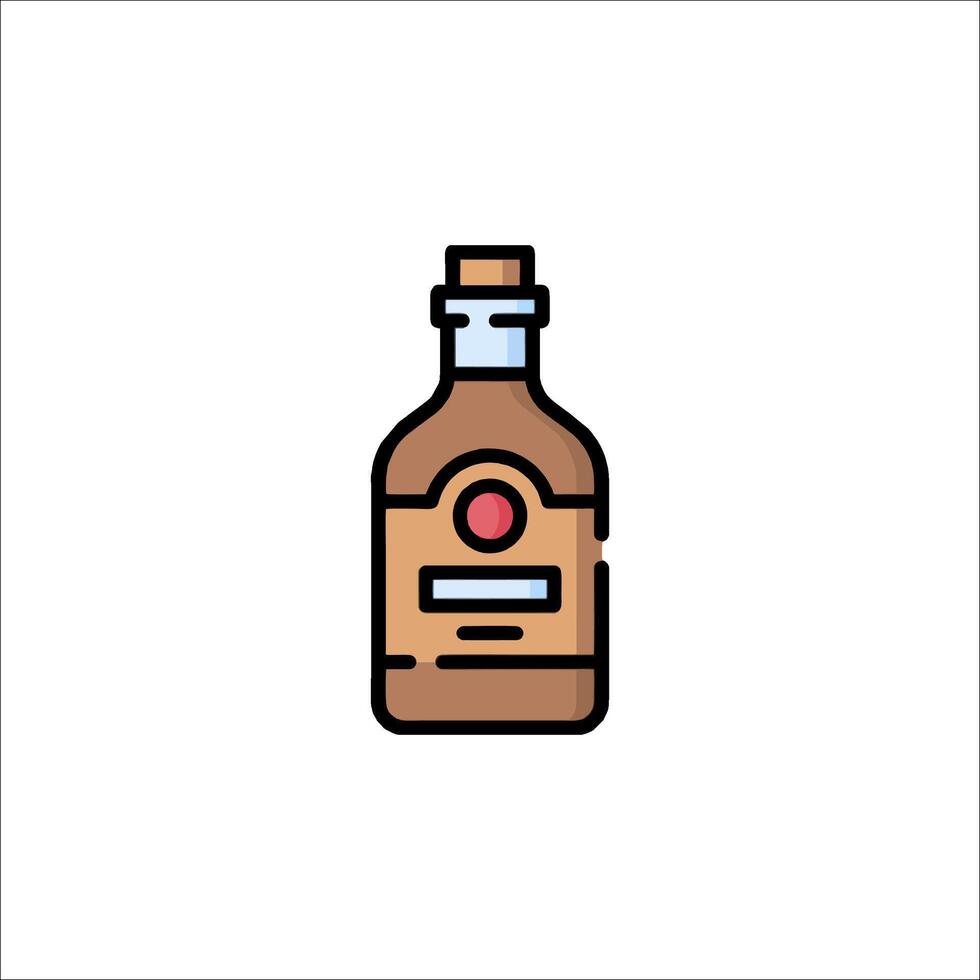 A bottle of whiskey on a white background vector