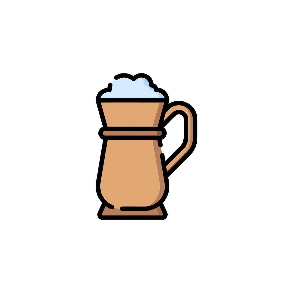 Beer mug icon in line style on white background vector