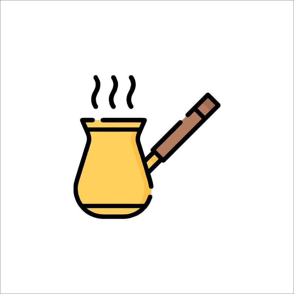 Turkish coffee icon, line style vector