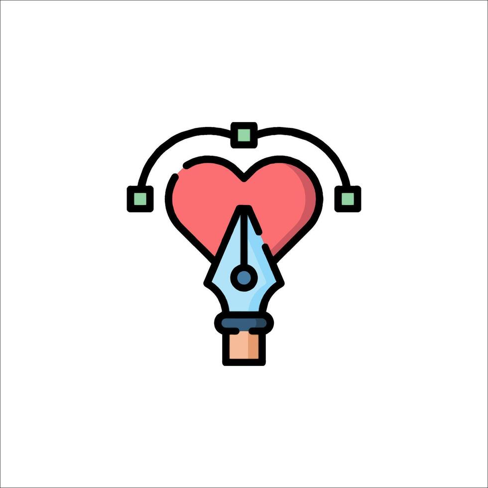 A heart with a pen and a pencil vector