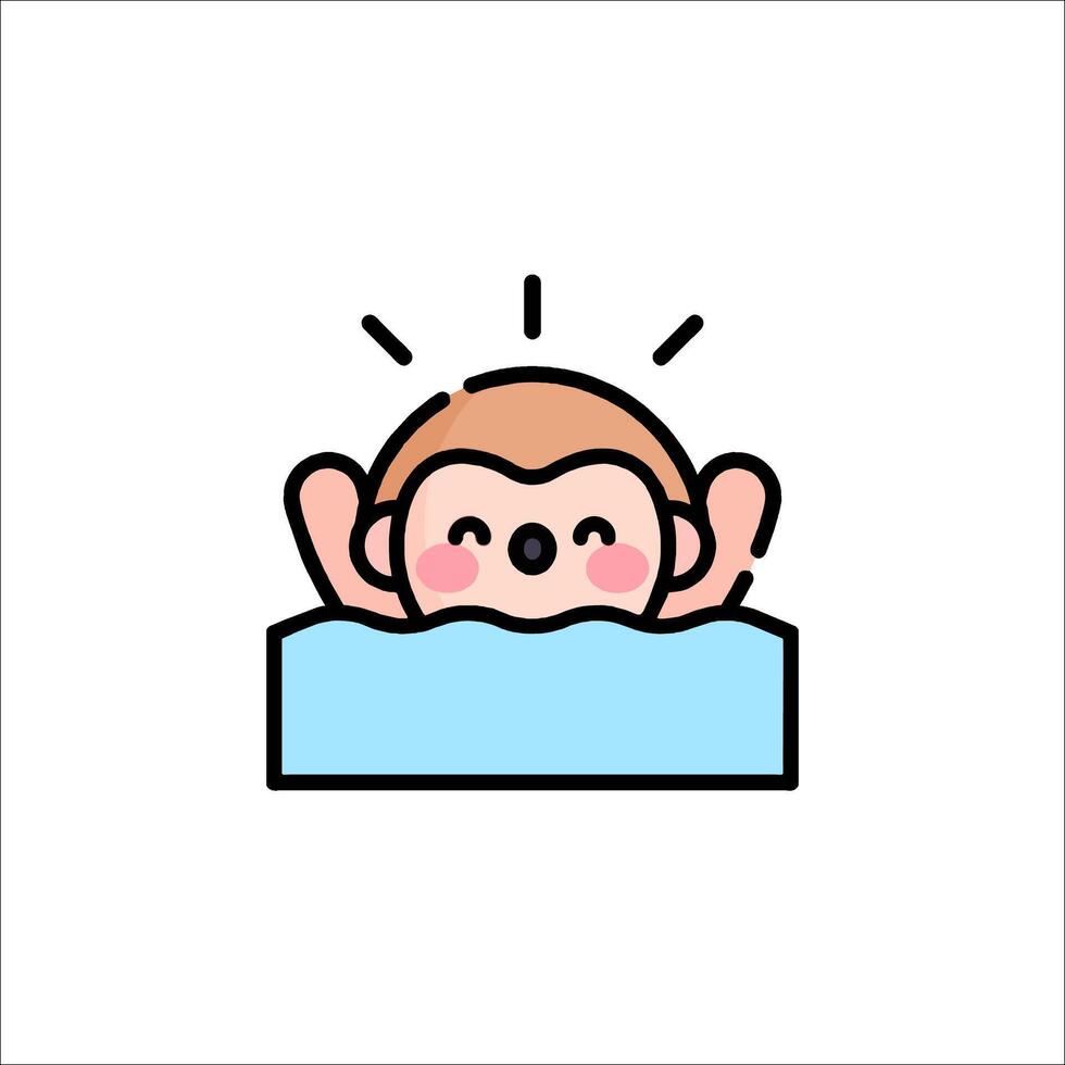 A cartoon monkey is swimming in a bathtub vector