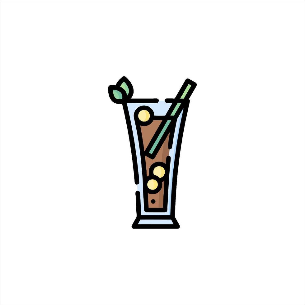 A drink with a straw and a straw in it vector