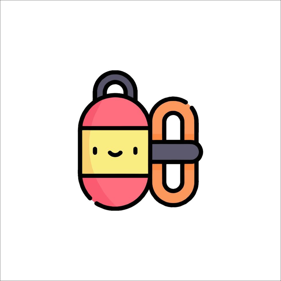 A cartoon character holding a key vector