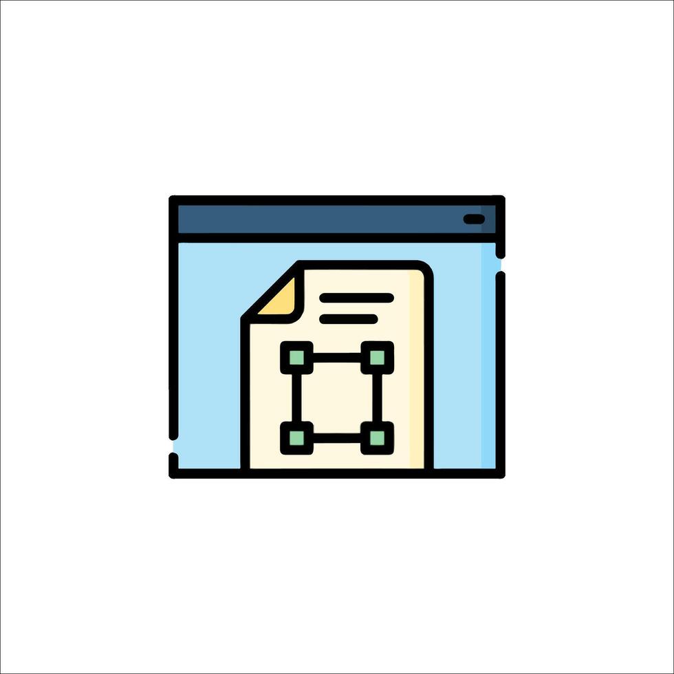 A computer screen with a document icon vector