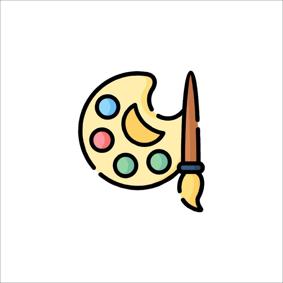 Paint brush and palette icon illustration vector