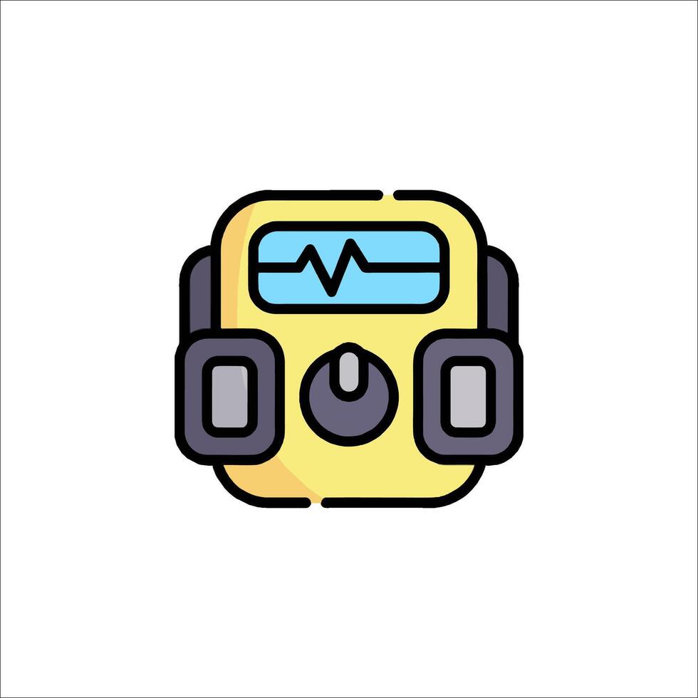 A yellow and blue electronic device icon vector