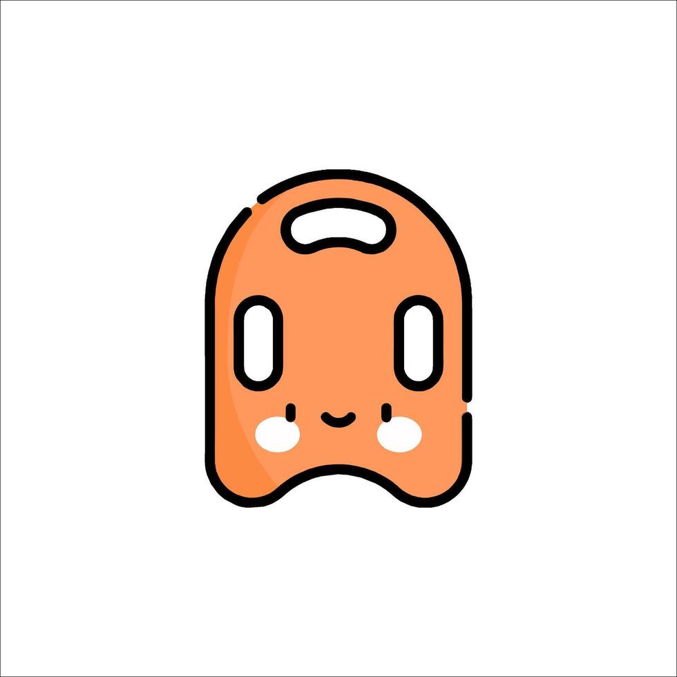 A cartoon orange bag with a smiley face vector
