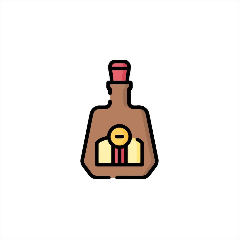 A bottle of alcohol icon in a line style vector