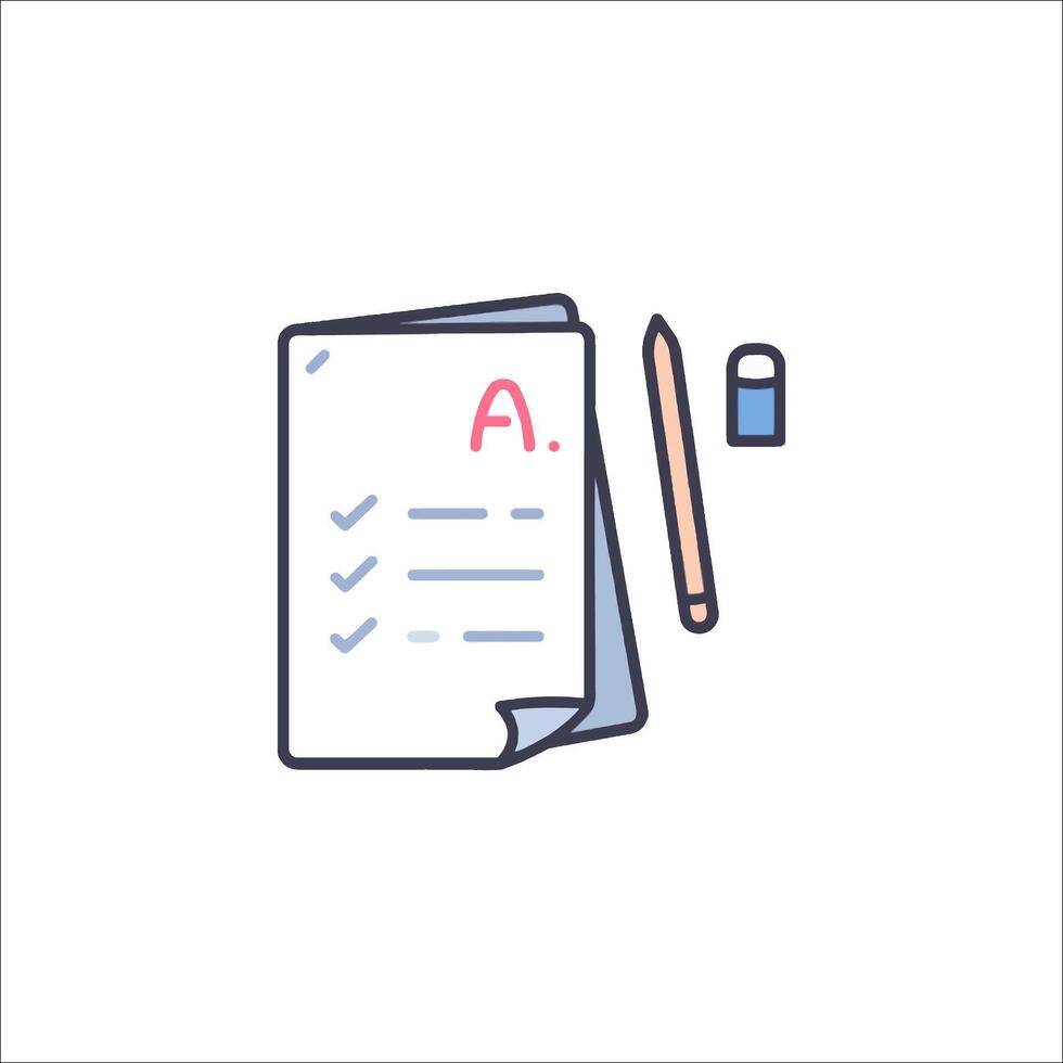 A checklist with a pencil and a check mark vector