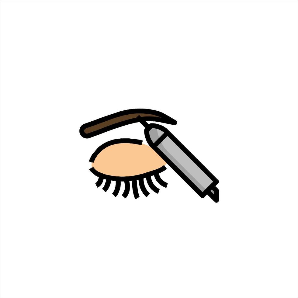 Eyeliner eyelash brush icon illustration vector