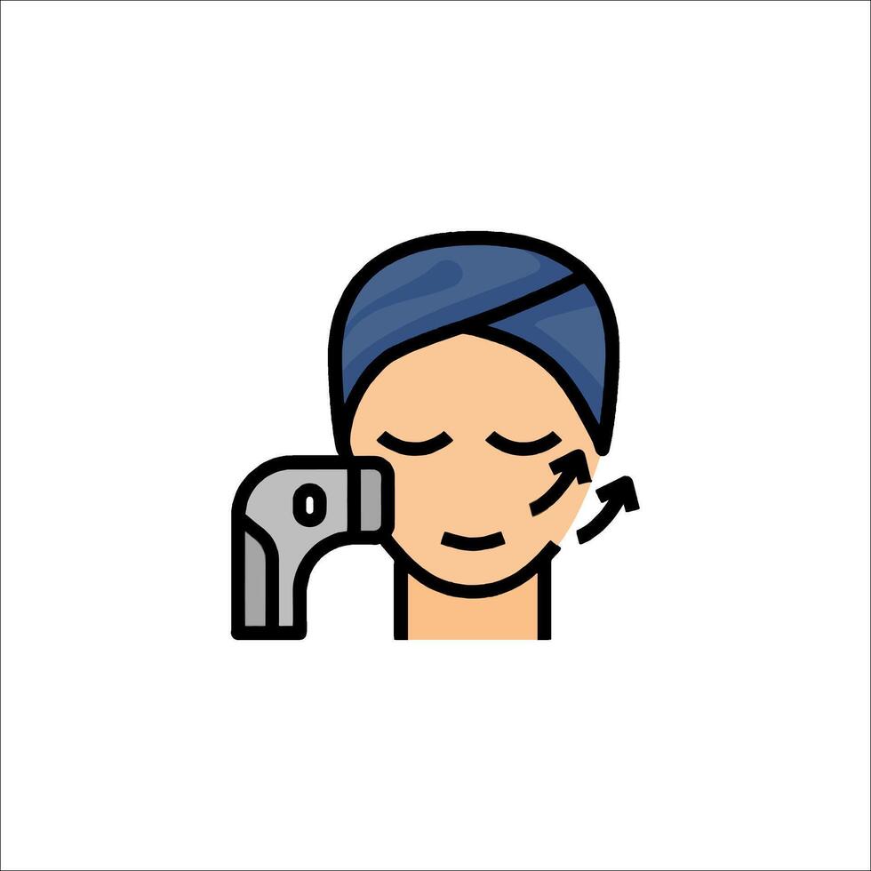 A person with a hair dryer on their head vector