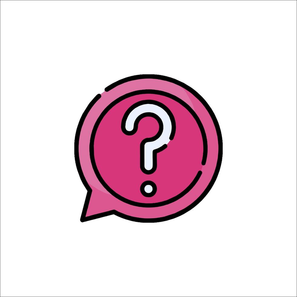 Question mark icon in pink speech bubble vector