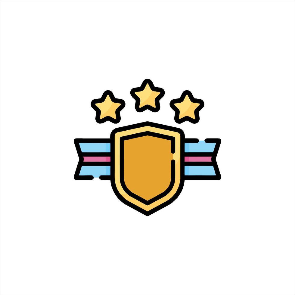 A shield with three stars on it vector