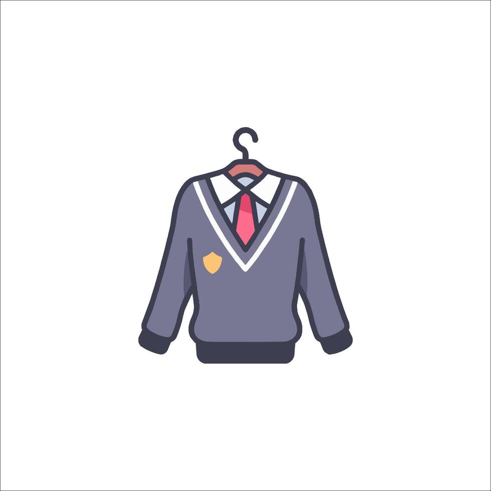 A school uniform is shown on a hanger vector