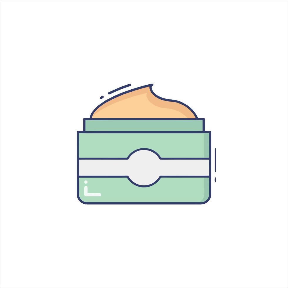 A cream container with a cream inside vector