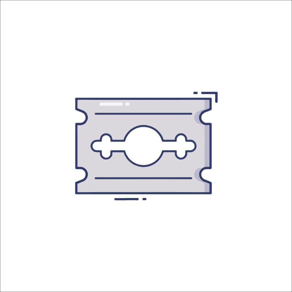 A ticket icon with a cross on it vector