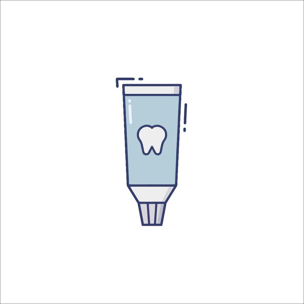 Toothpaste tube icon with tooth in it vector