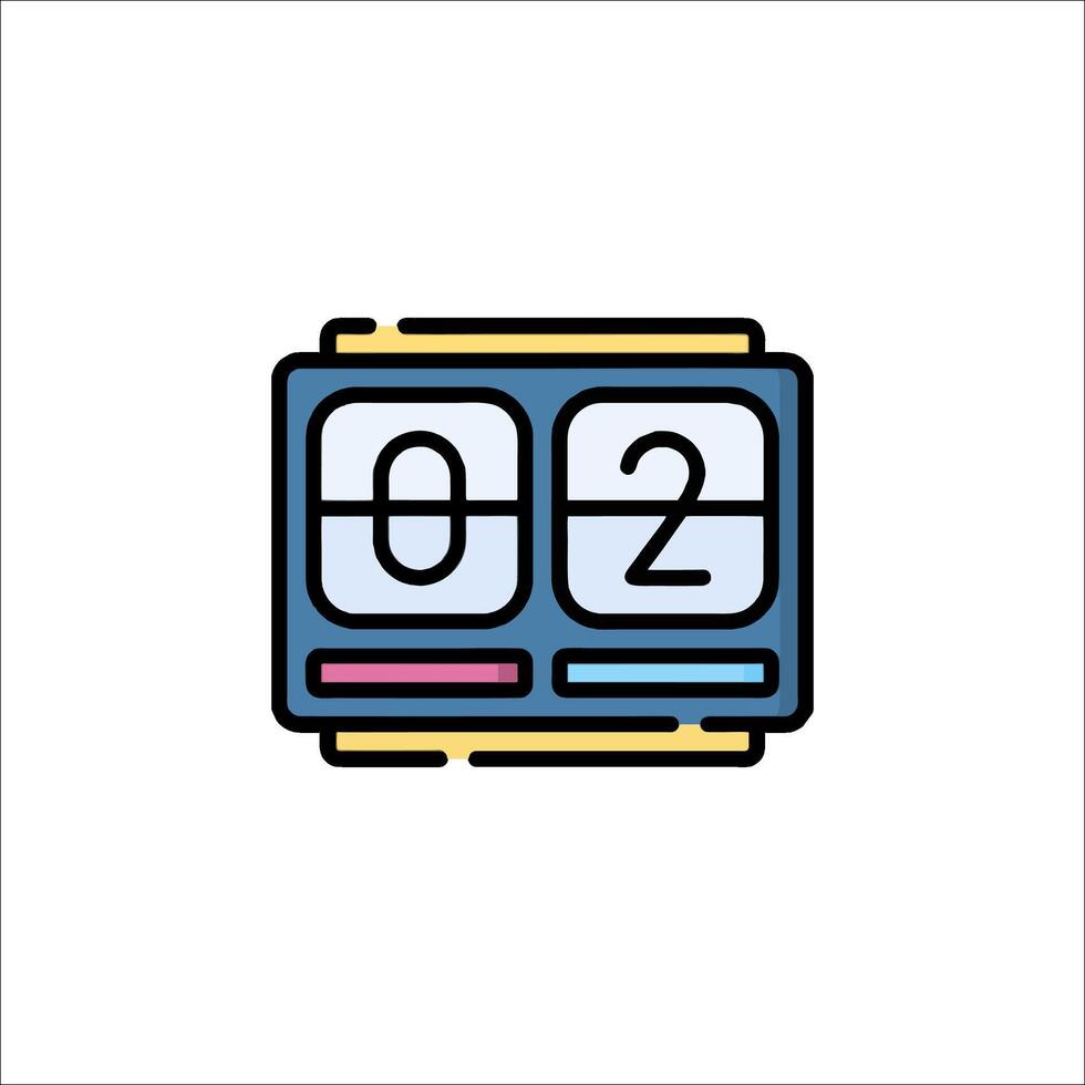 A clock icon with two numbers on it vector