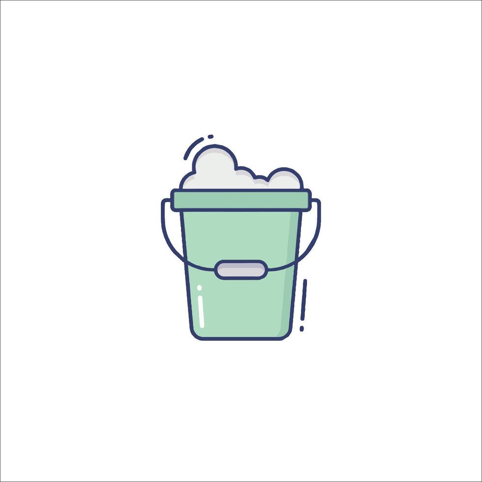 A bucket with soap and water in it vector