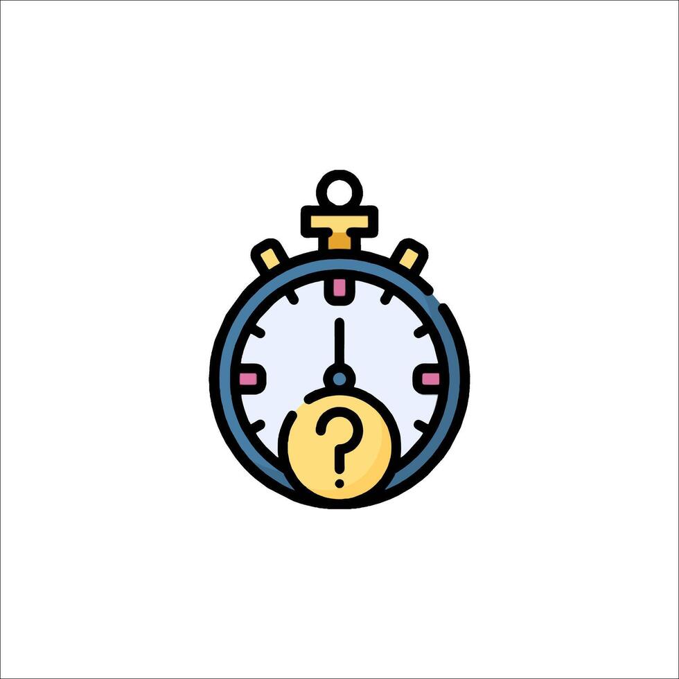 A stopwatch icon with question mark vector