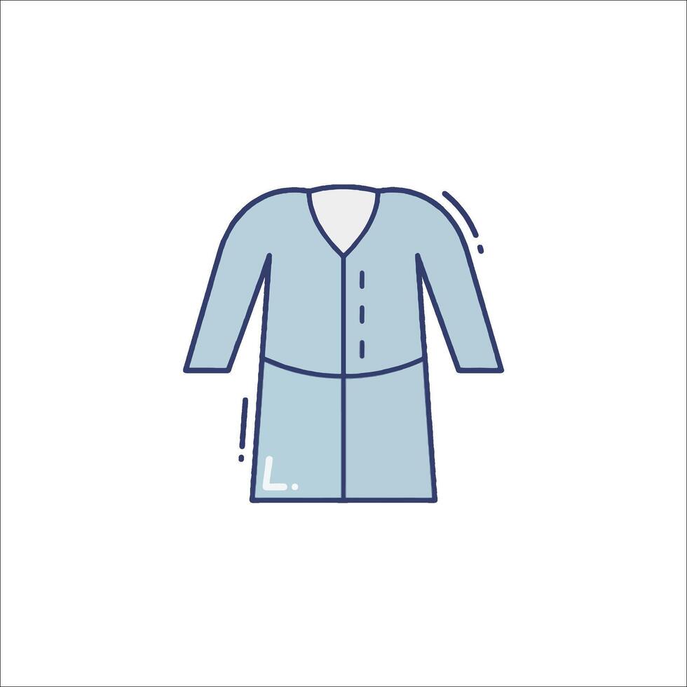 A blue coat with a white collar and sleeves vector