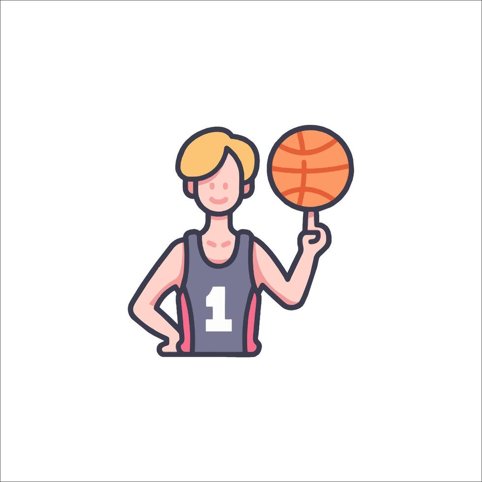 Basketball player icon illustration vector