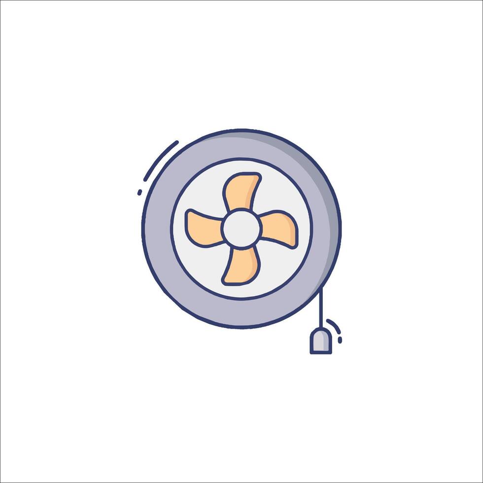 A fan icon with a light bulb on it vector