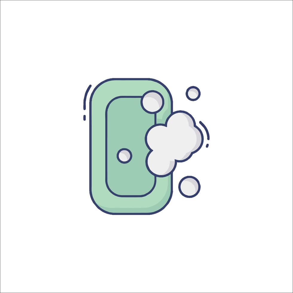 A green and blue square with a bubble coming out of it vector