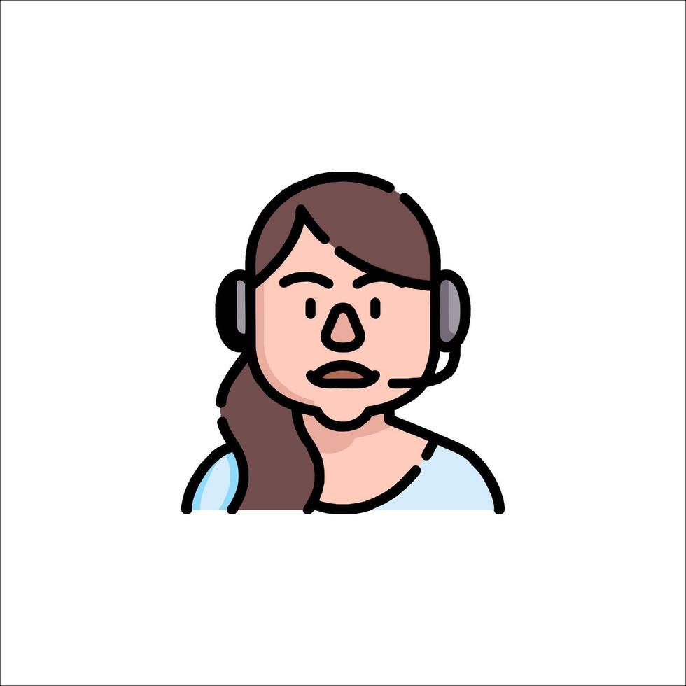 Call center agent avatar icon illustration vector