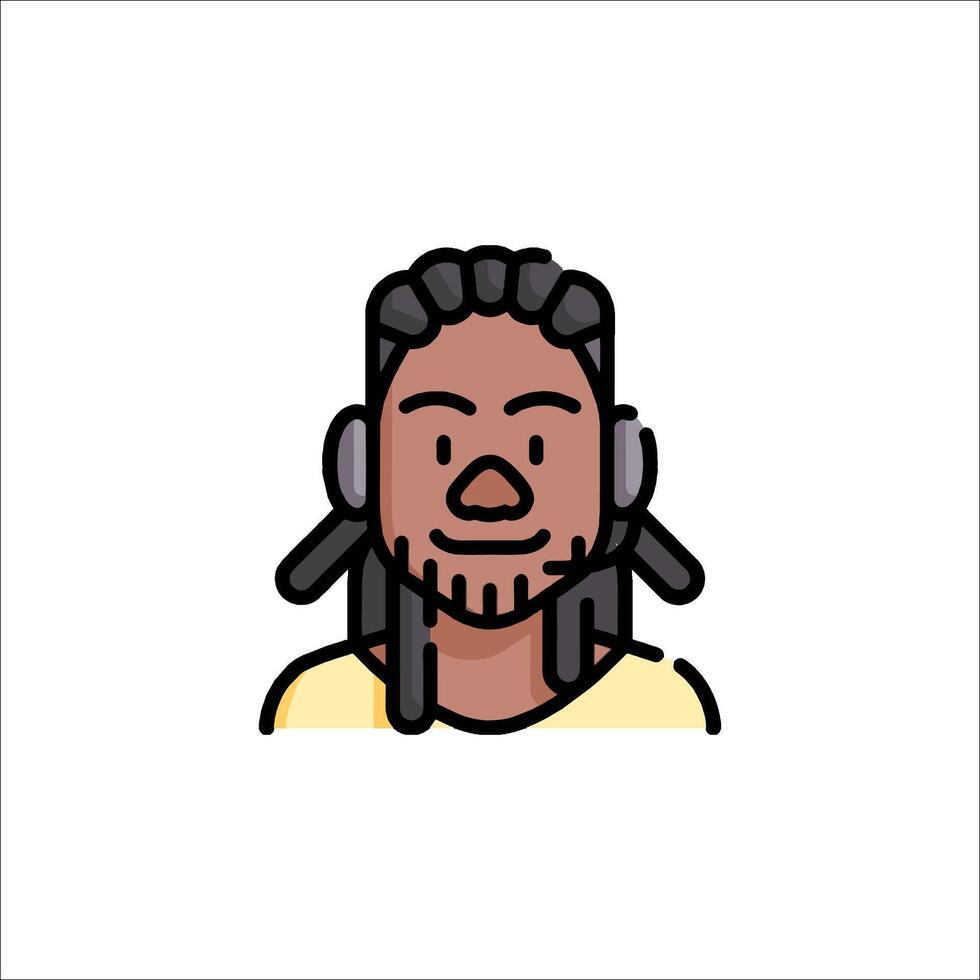A man with dreadlocks and headphones vector