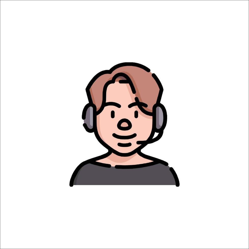 A man with headphones on his head vector