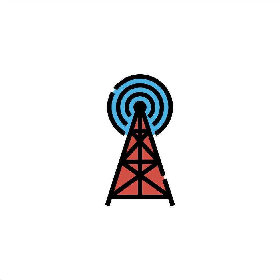 Radio tower icon illustration vector